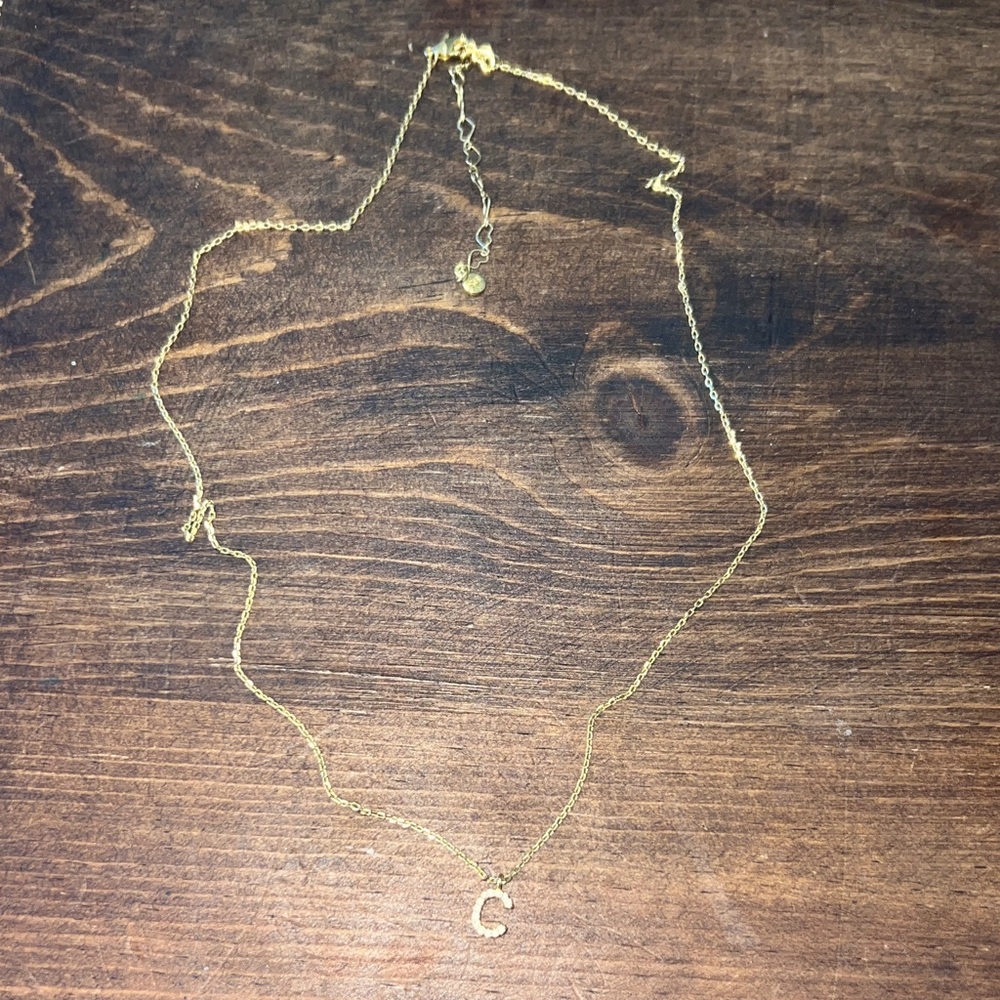 14K Gold Dipped C Initial Necklace